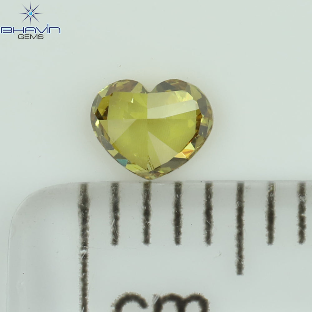 0.19 CT Heart Shape Natural Diamond Orange Color VS2 Clarity (4.00 MM)