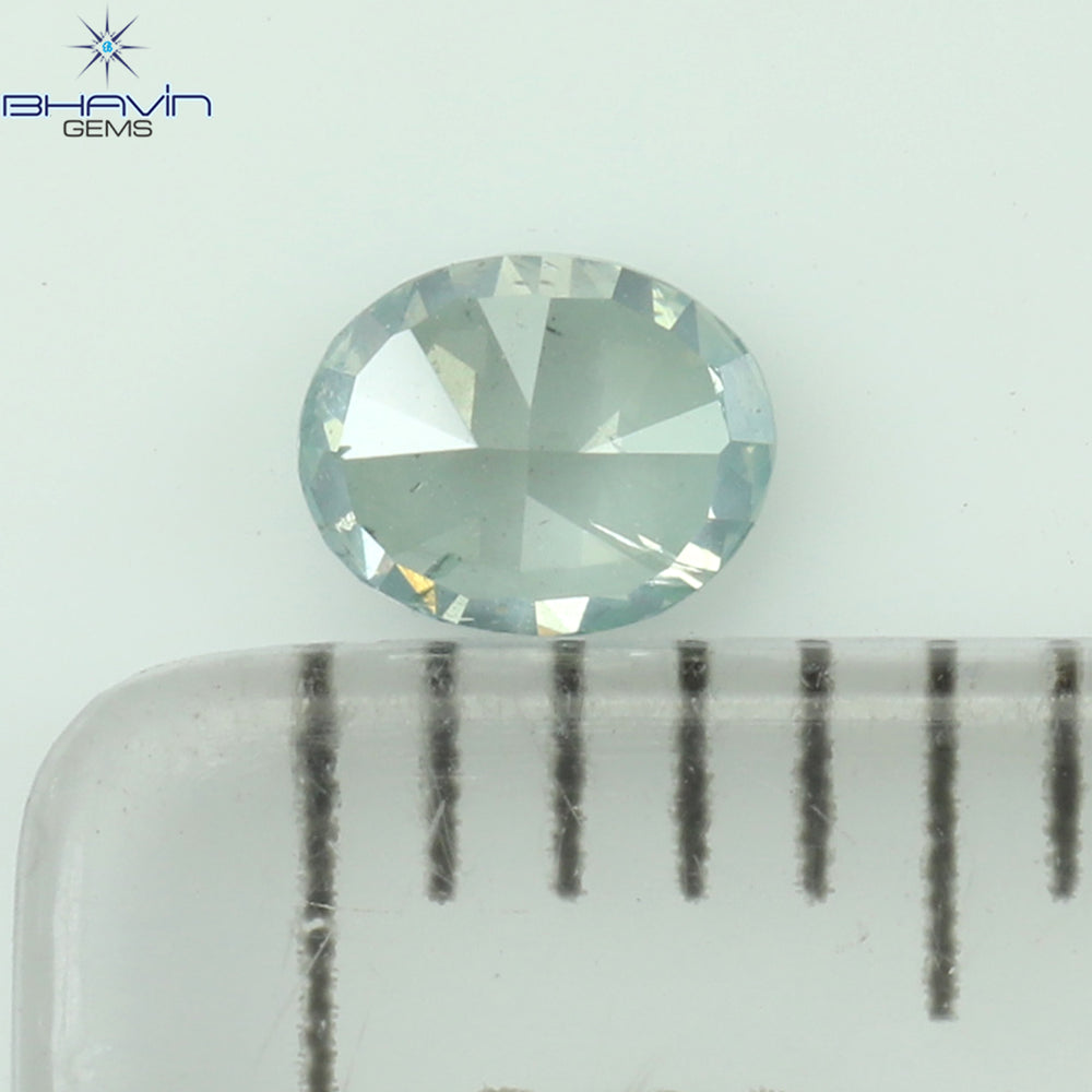 0.18 CT Oval Shape Natural Diamond Greenish Blue Color SI2 Clarity (3.87 MM)