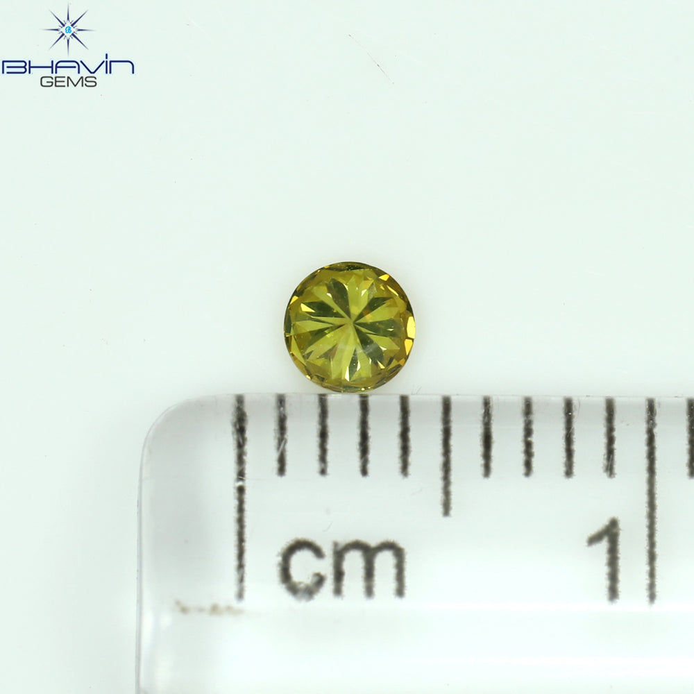 0.12 CT Round Shape Natural Diamond Green Yellow Color VS2 Clarity (3.23 MM)