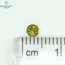0.12 CT Round Shape Natural Diamond Green Yellow Color VS2 Clarity (3.23 MM)