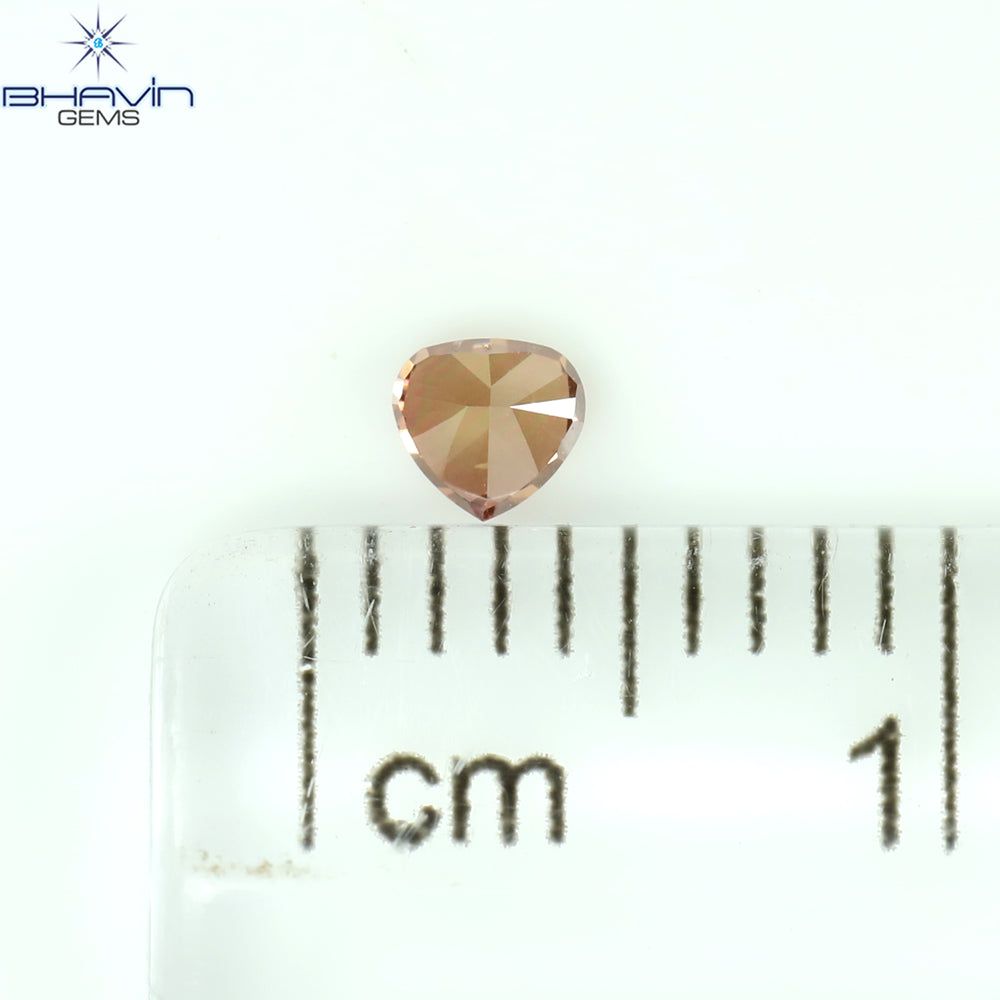 0.13 CT Heart Shape Natural Diamond Enhanced Pink Color SI1 Clarity (2.86 MM)