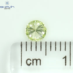 0.32 CT Round Shape Natural Diamond Greenish Yellow Color SI1 Clarity (4.32 MM)