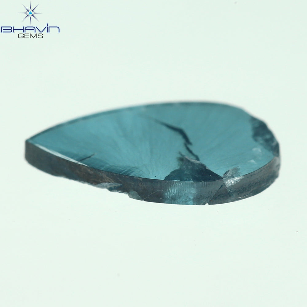 0.59 CT Pear Shape Natural Diamond Blue Color I1 Clarity (8.80 MM)