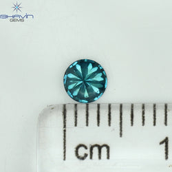 0.24 CT Round Shape Natural Diamond Blue Color SI1 Clarity (3.94 MM)
