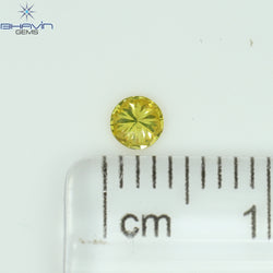 0.12 CT Round Shape Natural Diamond Yellow Color SI1 Clarity (3.27 MM)