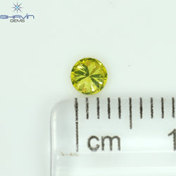 0.16 CT Round Shape Natural Diamond Green Yellow Color SI1 Clarity (3.50 MM)