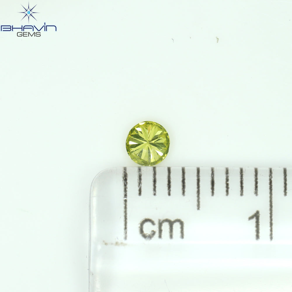 0.12 CT Round Shape Natural Diamond Green Color SI1 Clarity (3.14 MM)