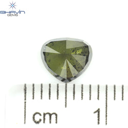 1.03 CT Heart Shape Natural Diamond Enhanced Green Color I1 Clarity (6.42 MM)