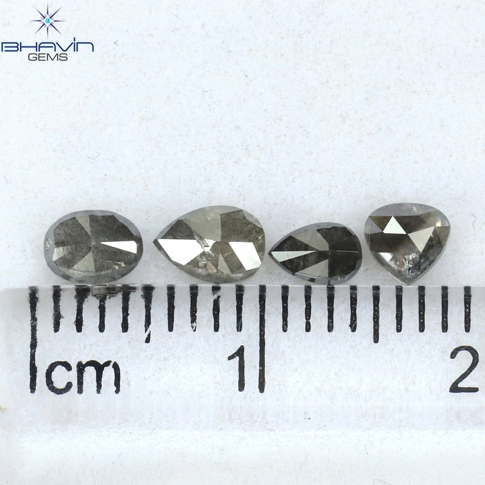 0.83 CT/4 PCS Mix Shape Natural Diamond Salt And Pepper Color I3 Clarity (4.95 MM)