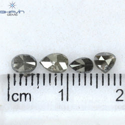 0.83 CT/4 PCS Mix Shape Natural Diamond Salt And Pepper Color I3 Clarity (4.95 MM)