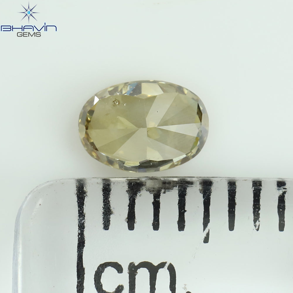 0.40 CT Oval Shape Natural Diamond Yellow Color SI1 Clarity (5.20 MM)
