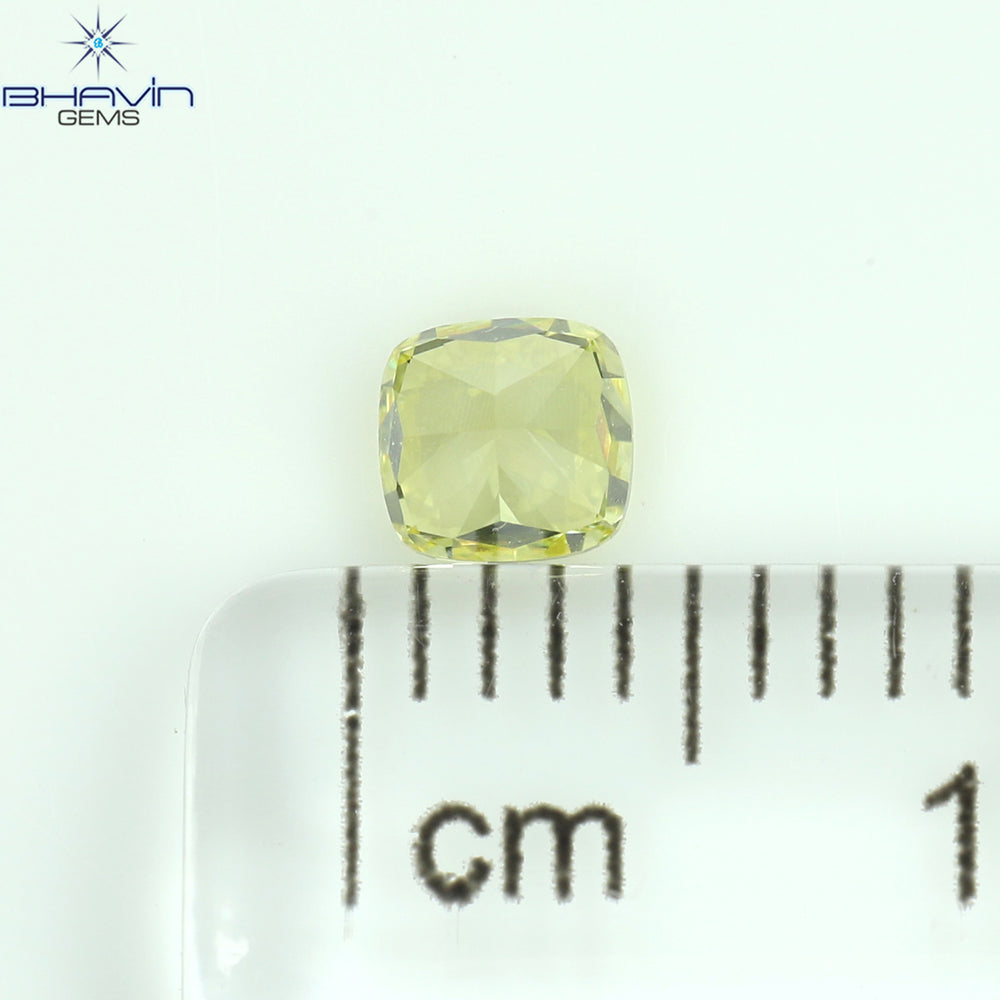 0.32 CT Cushion Shape Natural Diamond Yellow Color VS1 Clarity (3.80 MM)