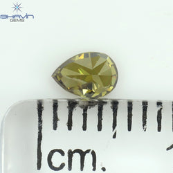 0.21 CT Pear Shape Natural Diamond Green Color VS2 Clarity (4.50 MM)