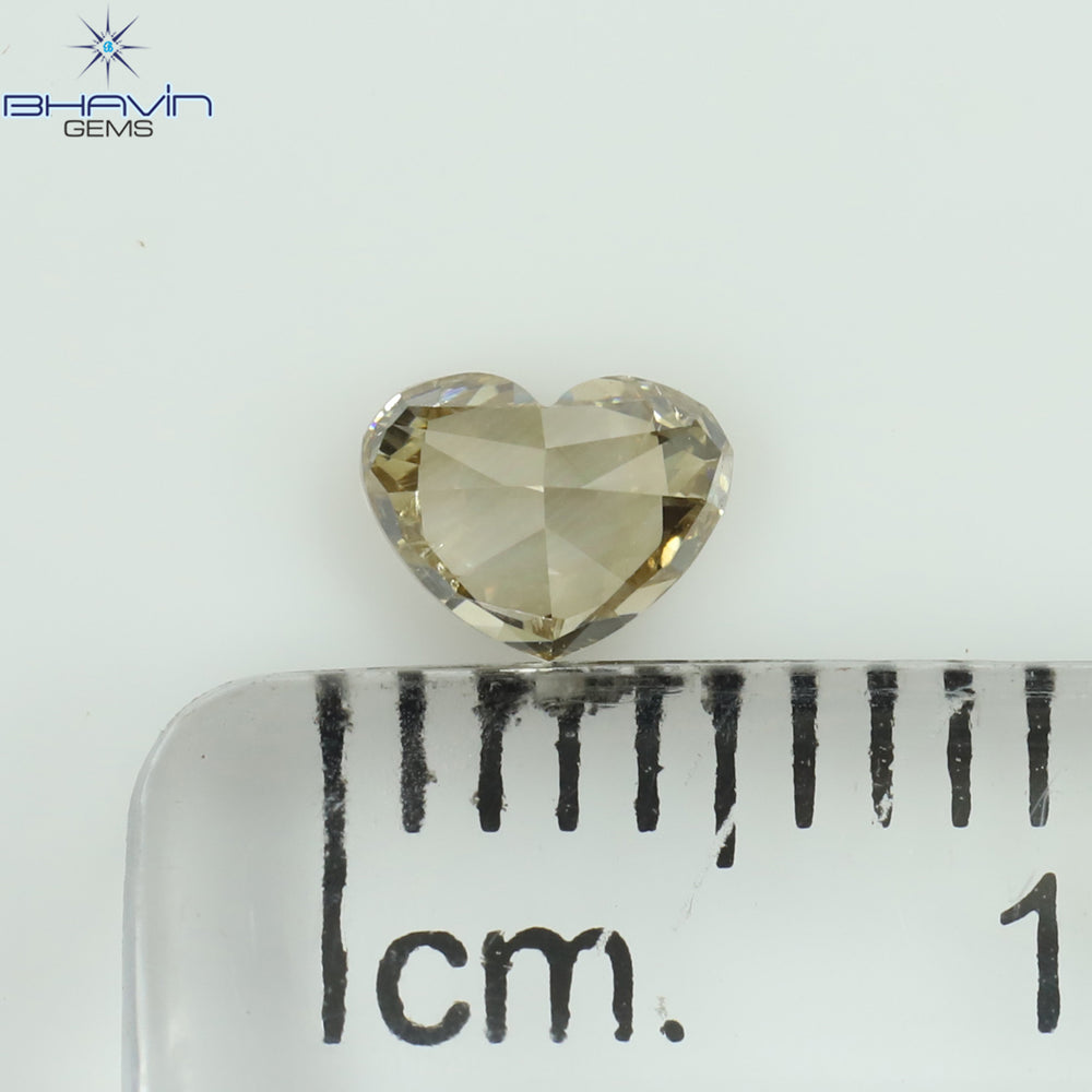 0.33 CT Heart Shape Natural Diamond Brown Color SI1 Clarity (4.76 MM)