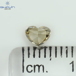 0.33 CT Heart Shape Natural Diamond Brown Color SI1 Clarity (4.76 MM)