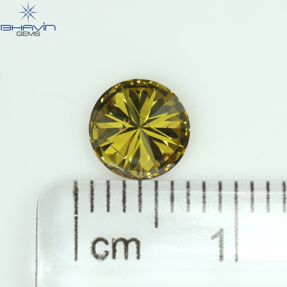 1.02 CT Round Shape Natural Diamond Orange Brown Color SI2 Clarity (6.33 MM)