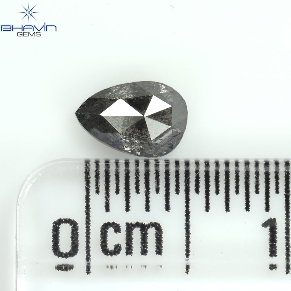 0.42 CT Pear Shape Natural Loose Diamond Salt And Pepper Color I3 Clarity (5.62 MM)