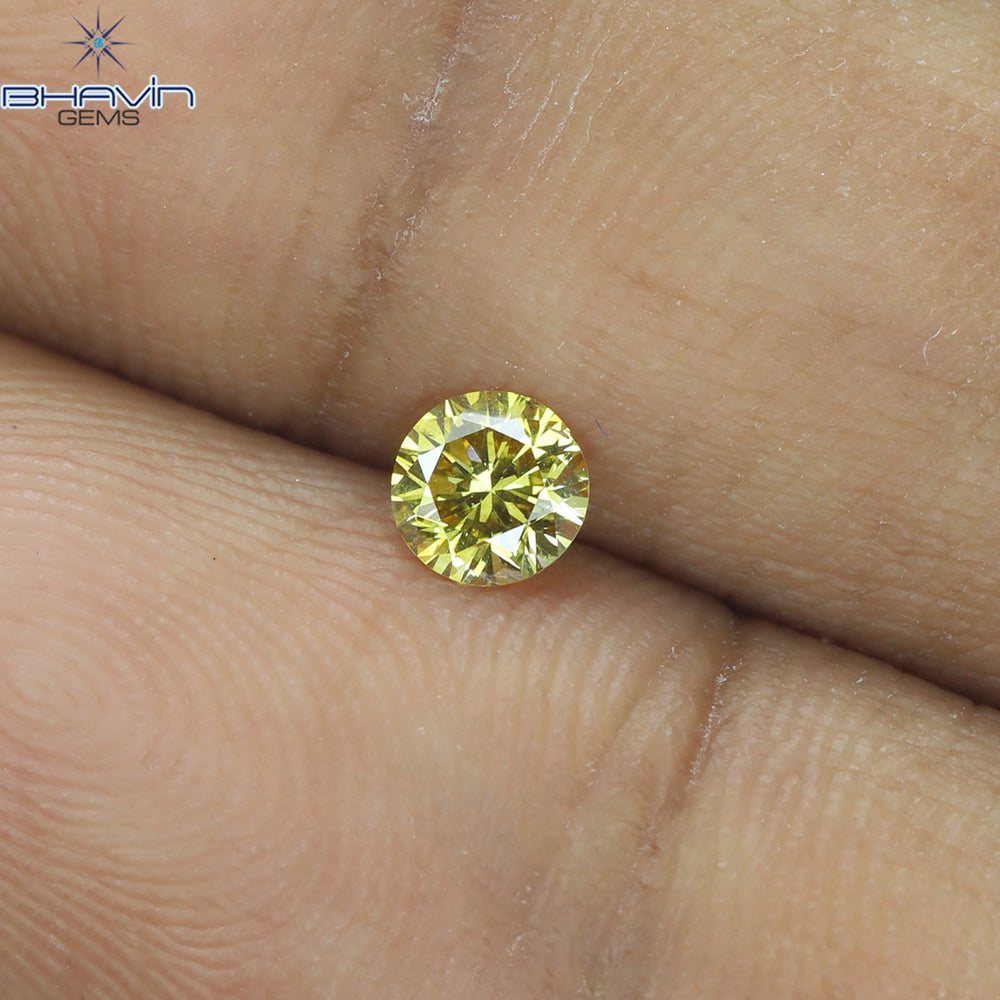 0.21 CT Round Shape Natural Diamond Orange Color SI2 Clarity (3.80 MM)