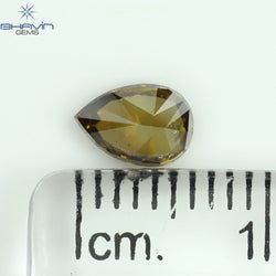 0.51 CT Pear Shape Natural Diamond Champagne Color SI2 Clarity (6.43 MM)