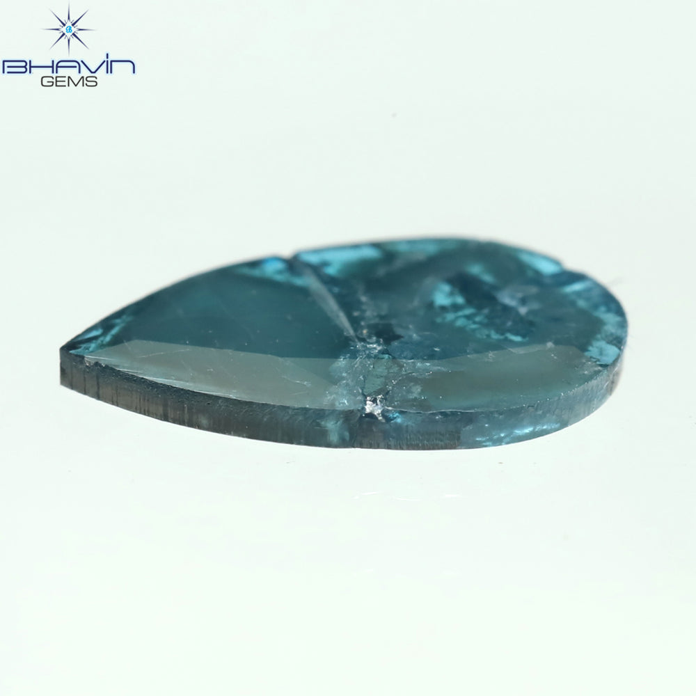 0.61 CT Pear Shape Natural Diamond Blue Color I3 Clarity (9.50 MM)