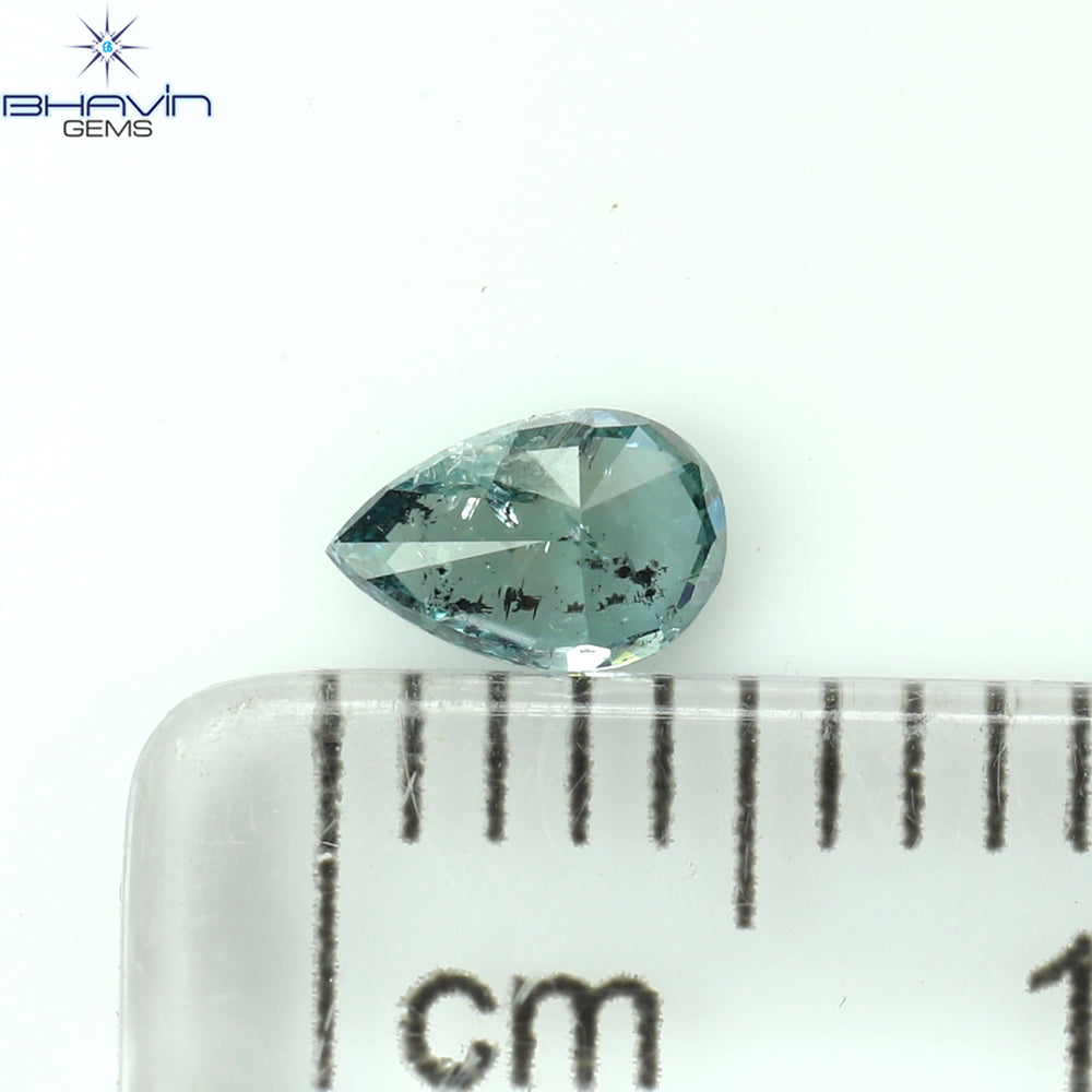 0.22 CT Pear Shape Natural Diamond Blue Color I1 Clarity (4.80 MM)