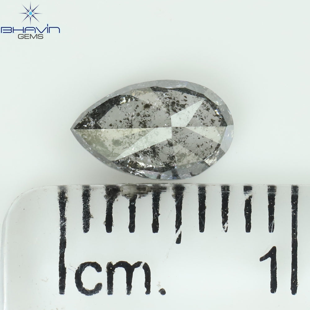 0.69 CT Pear Shape Natural Loose Diamond Salt And Pepper Color I3 Clarity (7.06 MM)