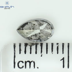 0.69 CT Pear Shape Natural Loose Diamond Salt And Pepper Color I3 Clarity (7.06 MM)