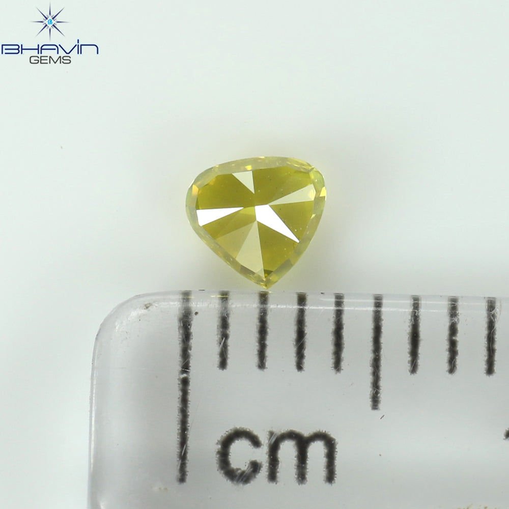 0.25 CT Heart Shape Natural Diamond Yellow Color VS2 Clarity (3.73 MM)