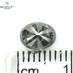 1.00 CT Oval Shape Natural Diamond Salt And Pepper Color I3 Clarity (6.80 MM)