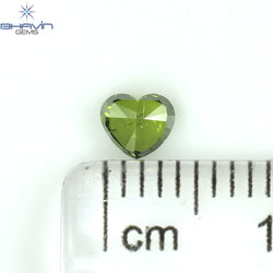 0.30 CT Heart Shape Natural Diamond Green Color SI2 Clarity (5.67 MM)