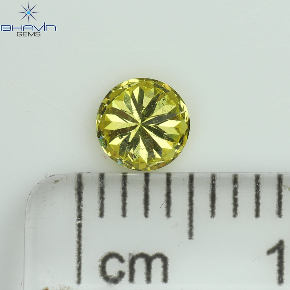 0.29 CT Round Shape Natural Diamond Yellow Color SI1 Clarity (4.26 MM)