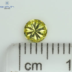 0.29 CT Round Shape Natural Diamond Yellow Color SI1 Clarity (4.26 MM)