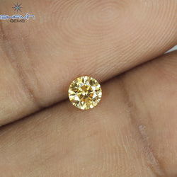 0.23 CT Round Shape Natural Diamond Orange Color VS2 Clarity (0.23 MM)
