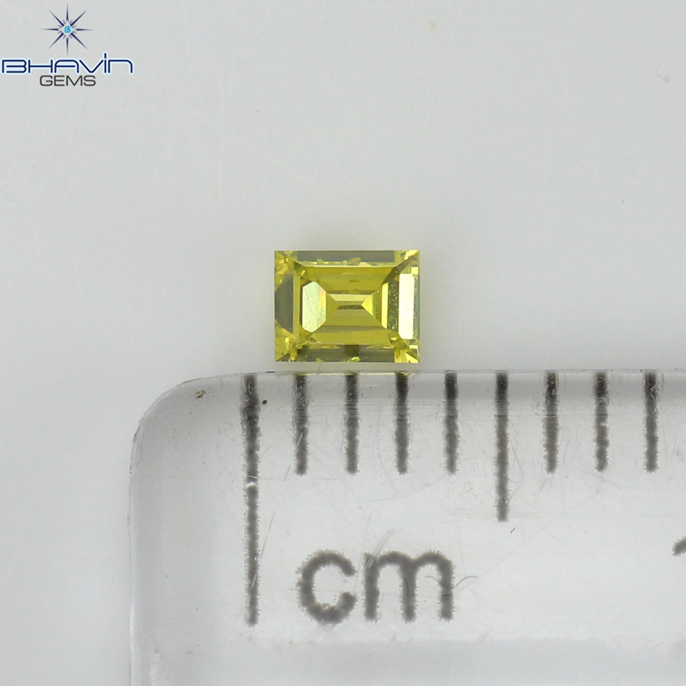 0.14 CT Square Cut Natural Diamond Enhanced Yellow Color SI1 Clarity (2.92 MM)