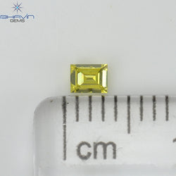 0.14 CT Square Cut Natural Diamond Enhanced Yellow Color SI1 Clarity (2.92 MM)