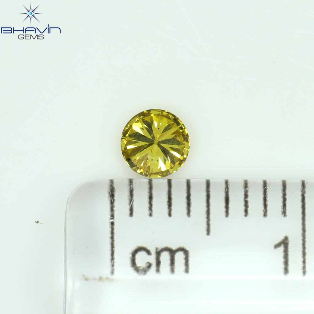 0.18 CT Round Shape Natural Diamond Orange Color VS2 Clarity (3.66 MM)