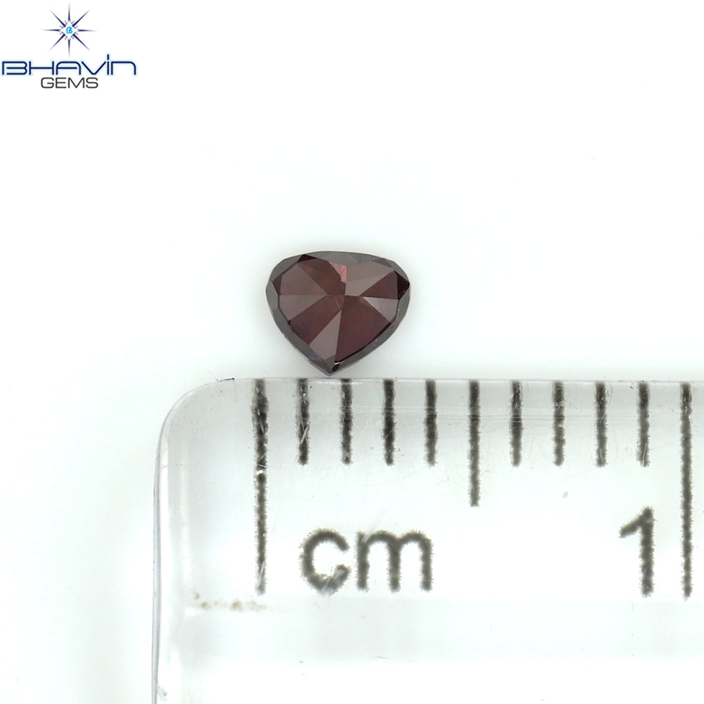 0.12 CT Heart Shape Natural Diamond Enhanced Pink Color VS2 Clarity (3.44 MM)