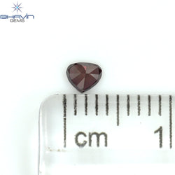 0.12 CT Heart Shape Natural Diamond Enhanced Pink Color VS2 Clarity (3.44 MM)