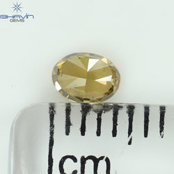 0.27 CT Oval Shape Natural Diamond Champagne Color SI1 Clarity (4.35 MM)