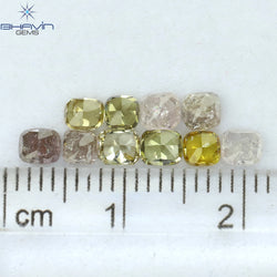 1.97 CT/10 Pcs Cushion Shape Natural Diamond Mix Color I1 Clarity (3.65 MM)