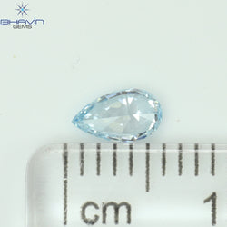 0.24 CT Pear Shape Natural Diamond Greenish Blue Color VS1 Clarity (5.60 MM)