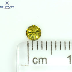 0.14 CT Round Shape Natural Diamond Green Yellow Color VS2 Clarity (3.28 MM)