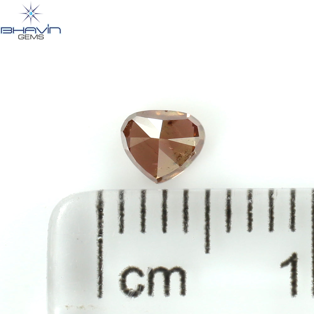 0.27 CT Heart Shape Natural Diamond Enhanced Pink Color I1 Clarity (3.99 MM)
