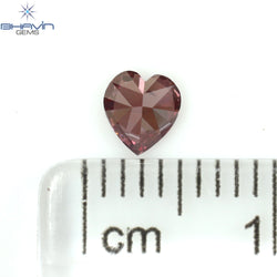 0.27 CT Heart Shape Natural Loose Diamond Pink Color VS2 Clarity (4.40 MM)