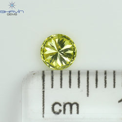 0.26 CT Round Shape Natural Diamond Greenish Yellow Color SI1 Clarity (4.11 MM)
