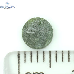 0.42 CT Round Rough Shape Green Natural Loose Diamond I3 Clarity (5.00 MM)