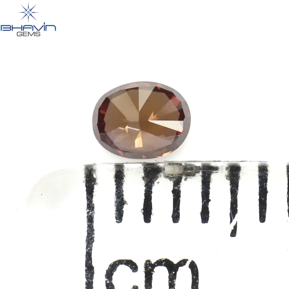 0.12 CT Oval Shape Natural Diamond Enhanced Pink Color VS2 Clarity (3.47 MM)