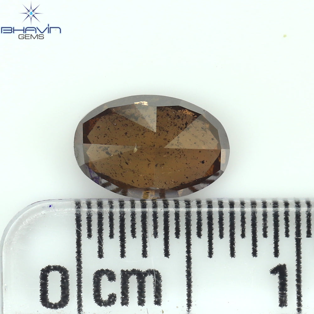 0.90 CT Oval Shape Natural Diamond Enhanced Brown Pink Color I1 Clarity (7.07 MM)