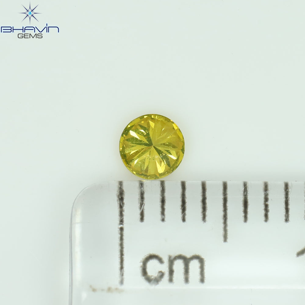0.12 CT Round Shape Natural Diamond Green Yellow Color VS2 Clarity (3.19 MM)