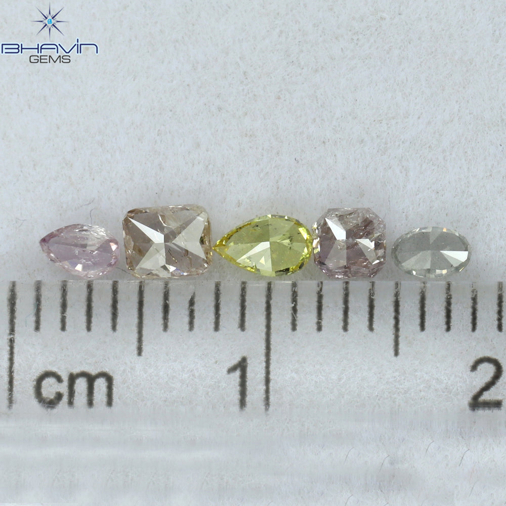 0.51 CT/5 Pcs Mix Shape Natural Diamond Mix Color I1 Clarity (3.50 MM)